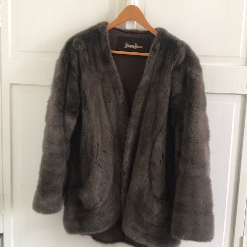 Vintage Neiman Marcus womens brown seal fur coat